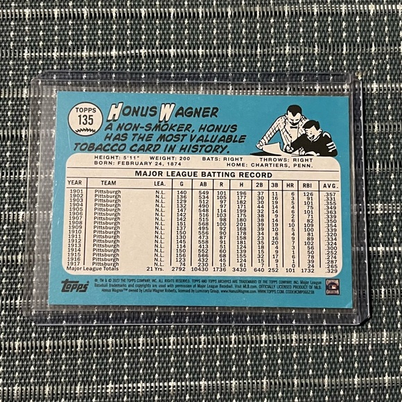 ⚾️ Honus Wagner Topps Major League Baseball Sports Trading Card #135 - Picture 2 of 4